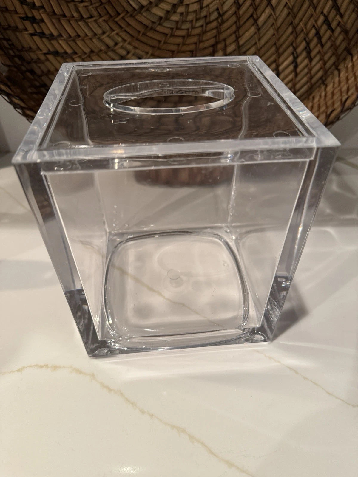 Modern LUCITE Clear Heavy Acrylic Tissue Box Holder 7x6 Inches | eBay