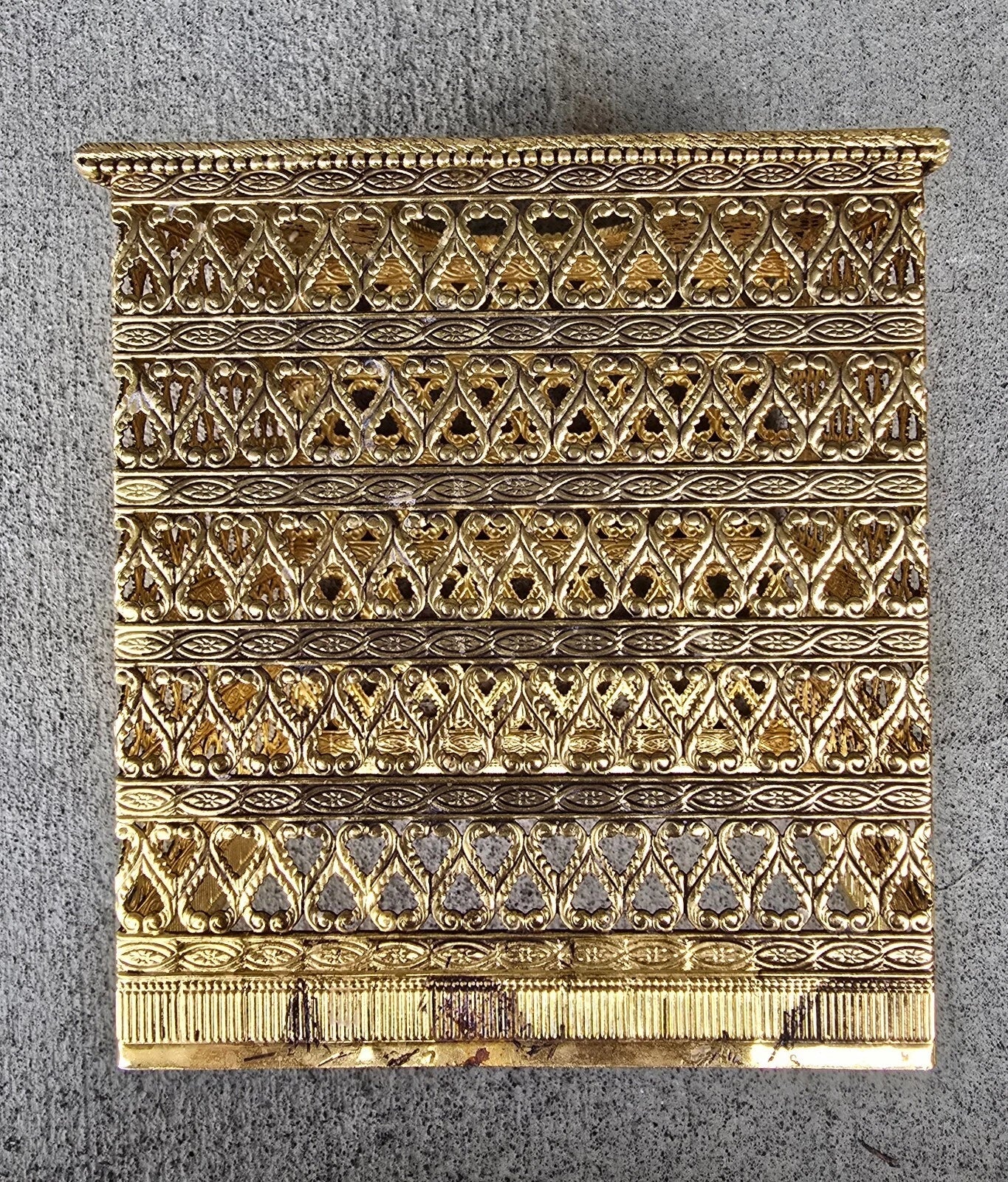 Vintage MCM Hollywood Regency Ormolu Metal Filigree Square Tissue Box Cover | eBay