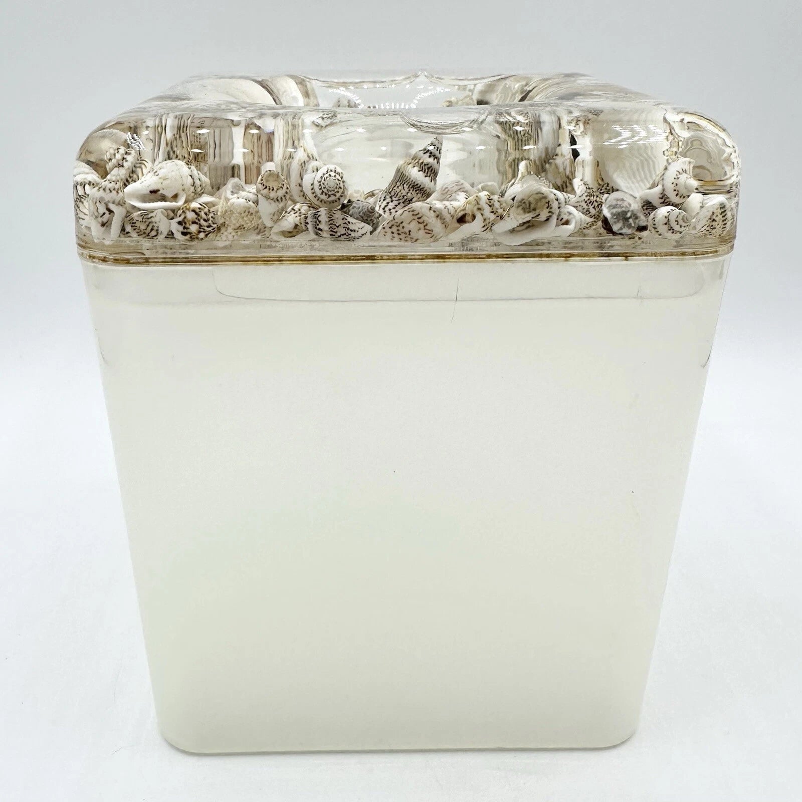 Acrylic Lucite Square Tissue Holder Floating Seashells Shells Vintage Box Cover | eBay
