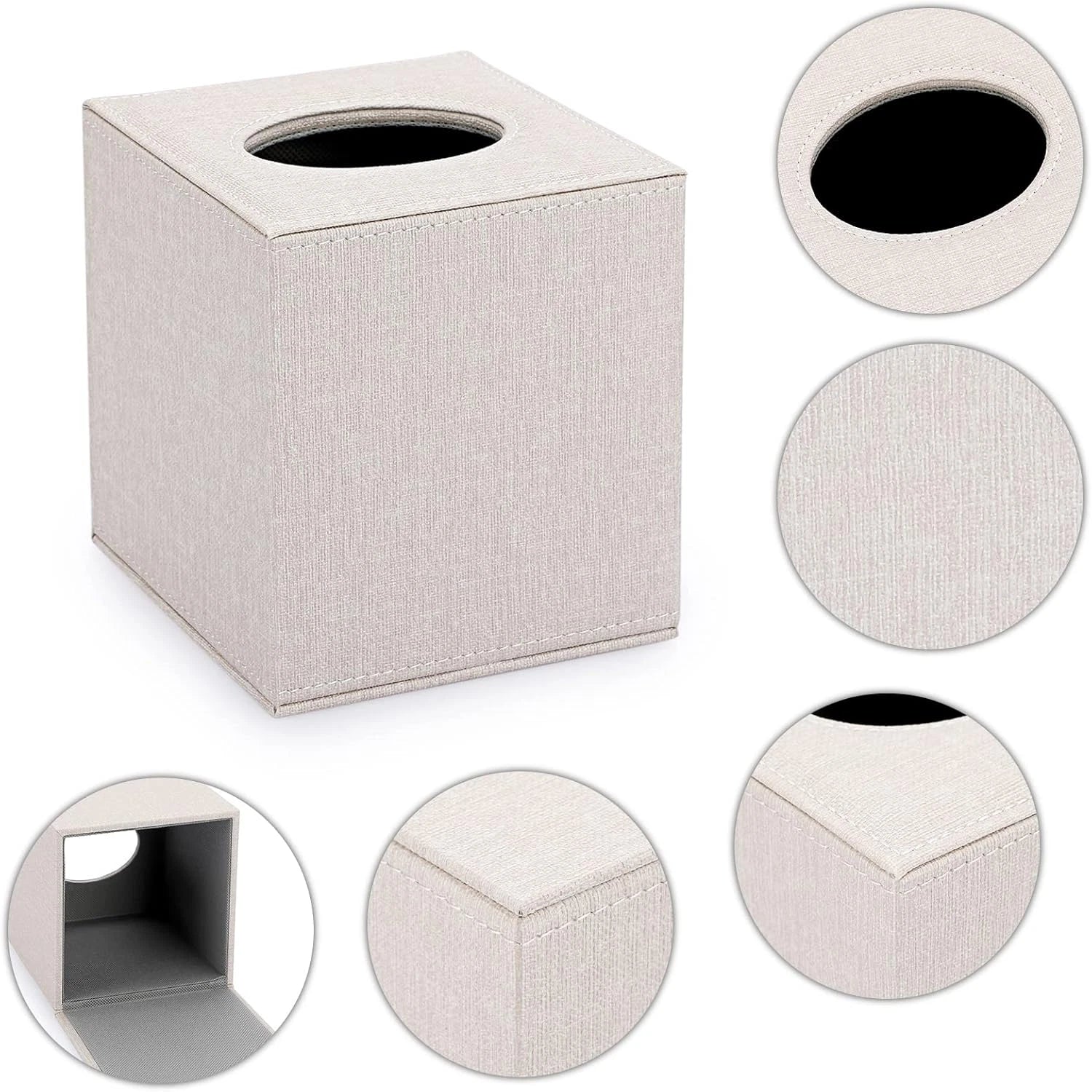 Sumnacon Square Linen Tissue Box Cover - Stylish Cube Tissue Box Holder with Mag | eBay