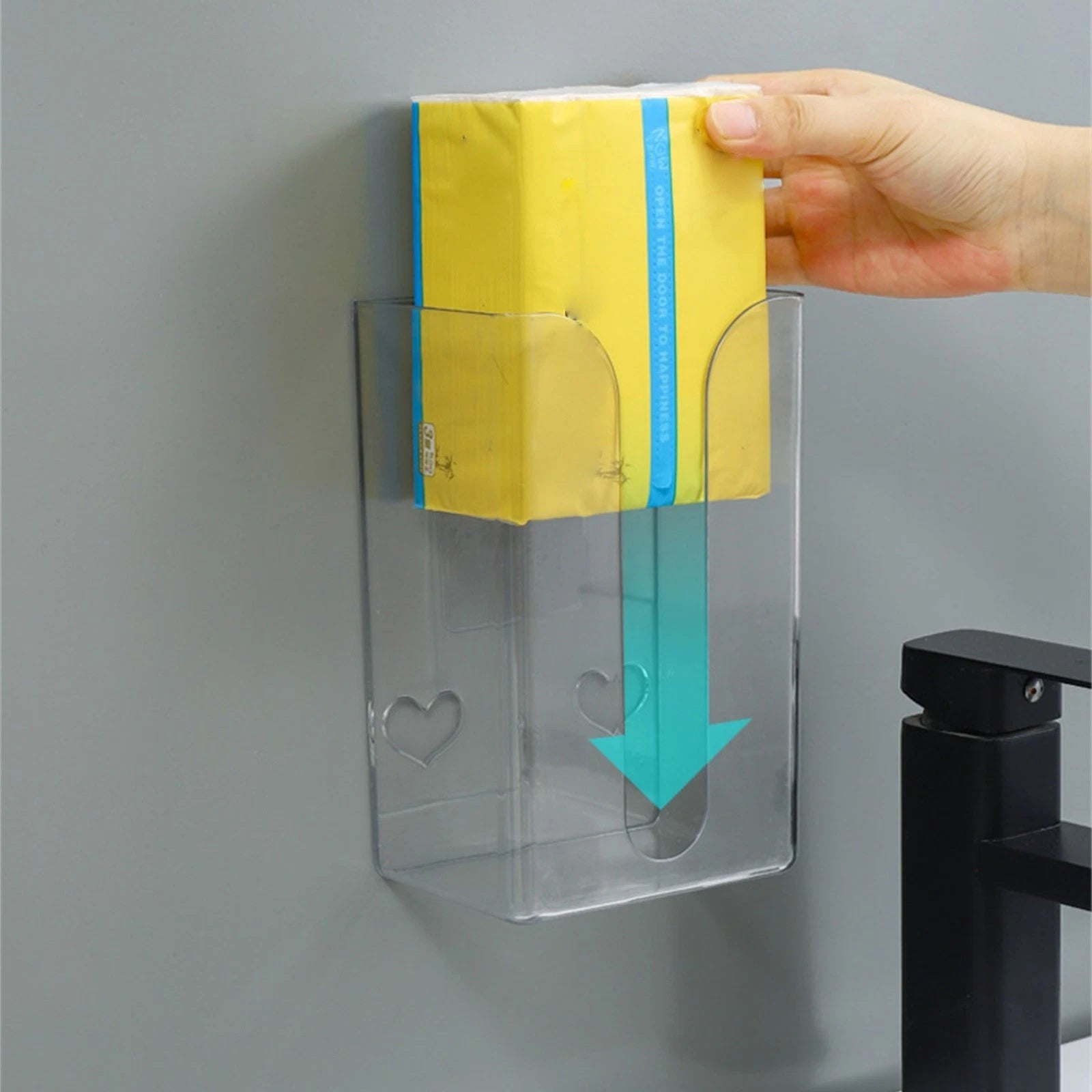 Wall Mounted Tissue Box Clear Napkin Paper Holder Rectangular Wall Tissue Holder | eBay
