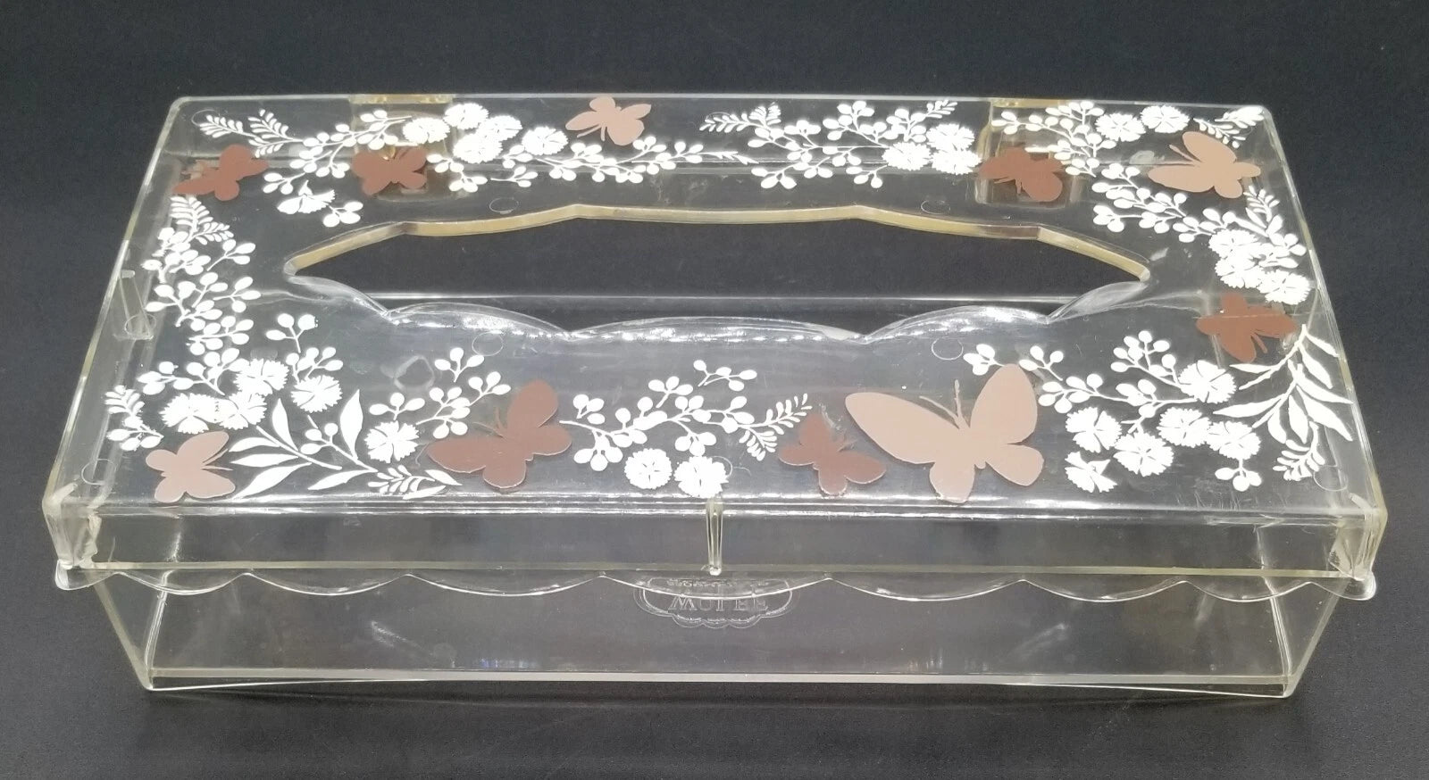 Vintage MCM WOLFF Butterfly Acrylic Tissue Box Scalloped Edge Kleenex | eBay