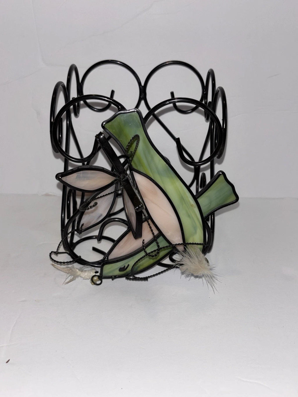 Wire Stained Glass Tissue Box Holder Candle Holder Fly Fishing | eBay