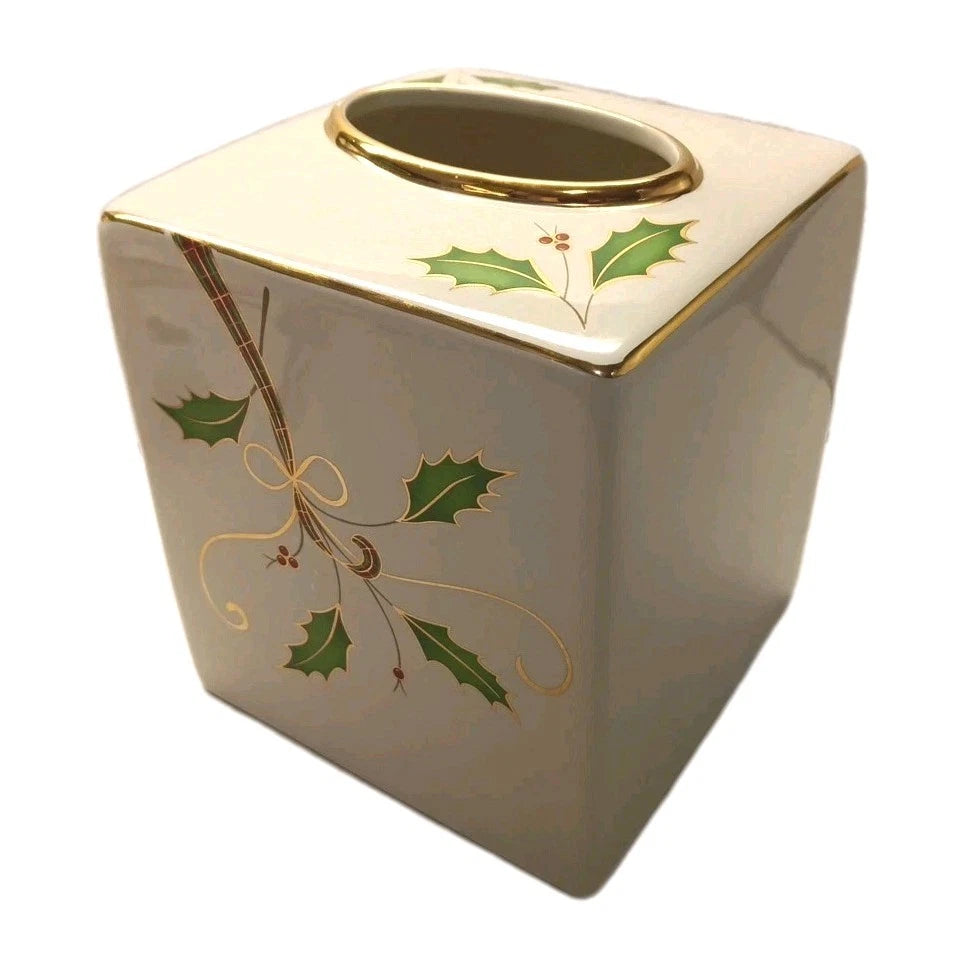 Beautiful Lenox Holiday Nouveau Porcelain Tissue Box Cover Christmas Collection | eBay