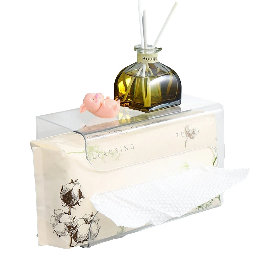 Wall Mounted Tissue Box Clear Napkin Paper Holder Rectangular Wall Tissue Holder | eBay