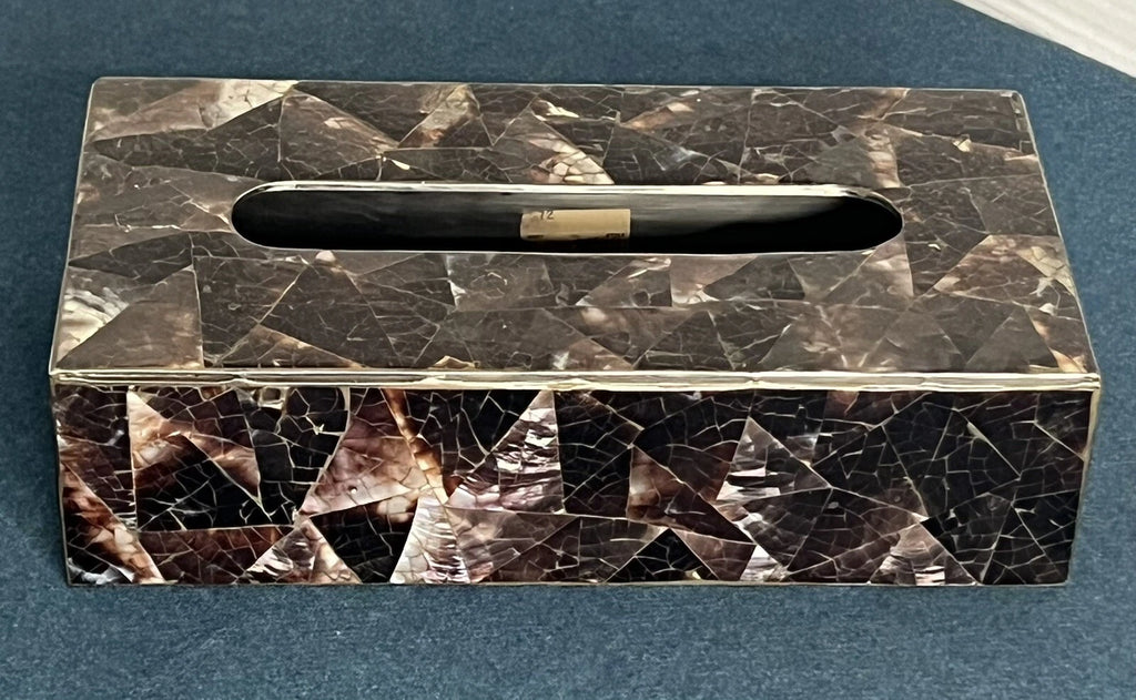 MCM Bloomingdale's Mother of Pearl Inlay Tissue Box Cover Label | eBay