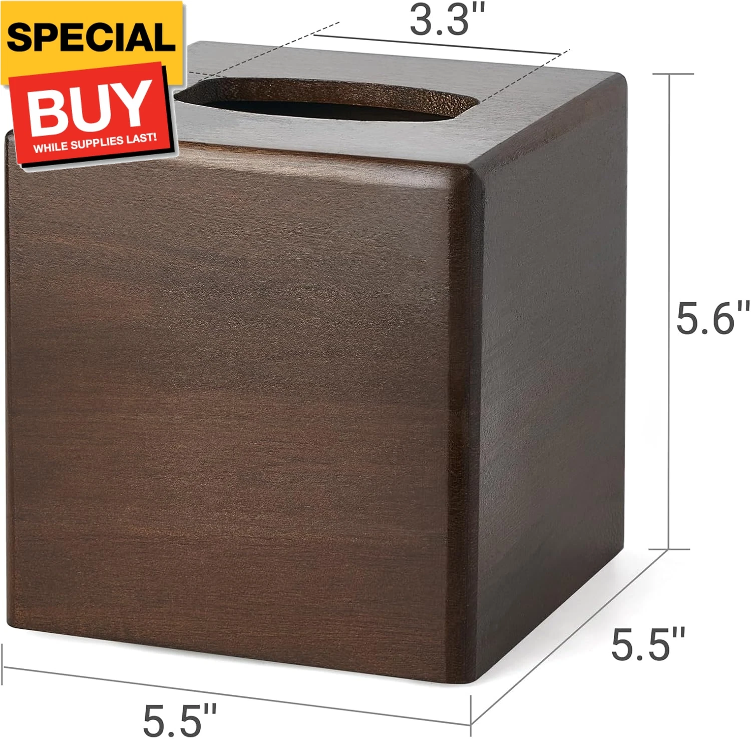 Tissue Box Cover Square Open-Bottom Wood Tissue Box Holder Decorative Facial Cub | eBay