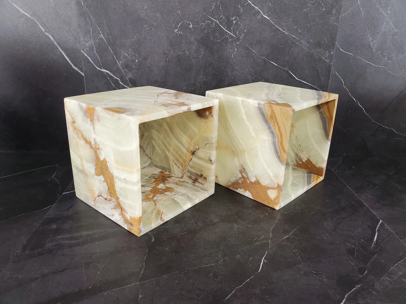 Onyx Stone Tissue Box Cover, Green Gray, Facial Tissue Bathroom Accessory, Cube | eBay