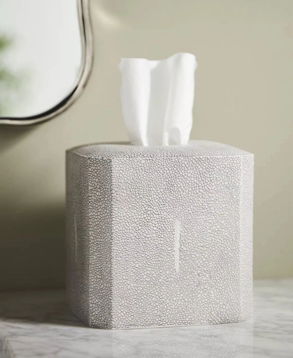 Kassatex Porcelain Shagreen Tissue Box Cover In Grey Gray | eBay