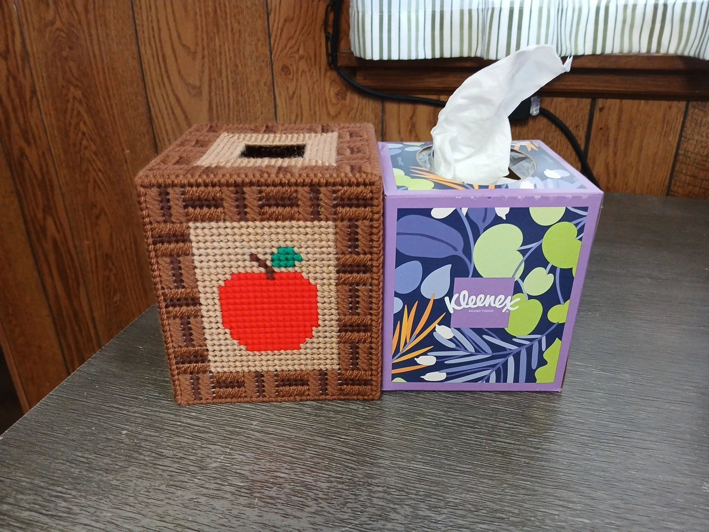 Apple Tissue Box Cover, Plastic Canvas | eBay