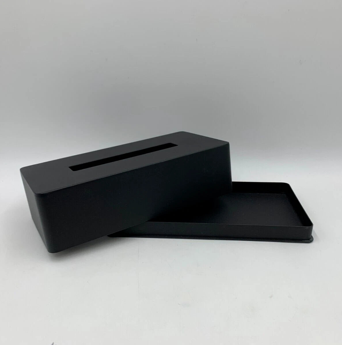 Pottery Barn Yamazaki Powdered Steel Tissue Box Cover Matte Black #Z533 | eBay