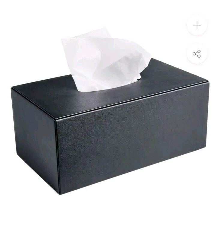 Dacasso Faux Leather Tissue Box Cover (Black) | eBay