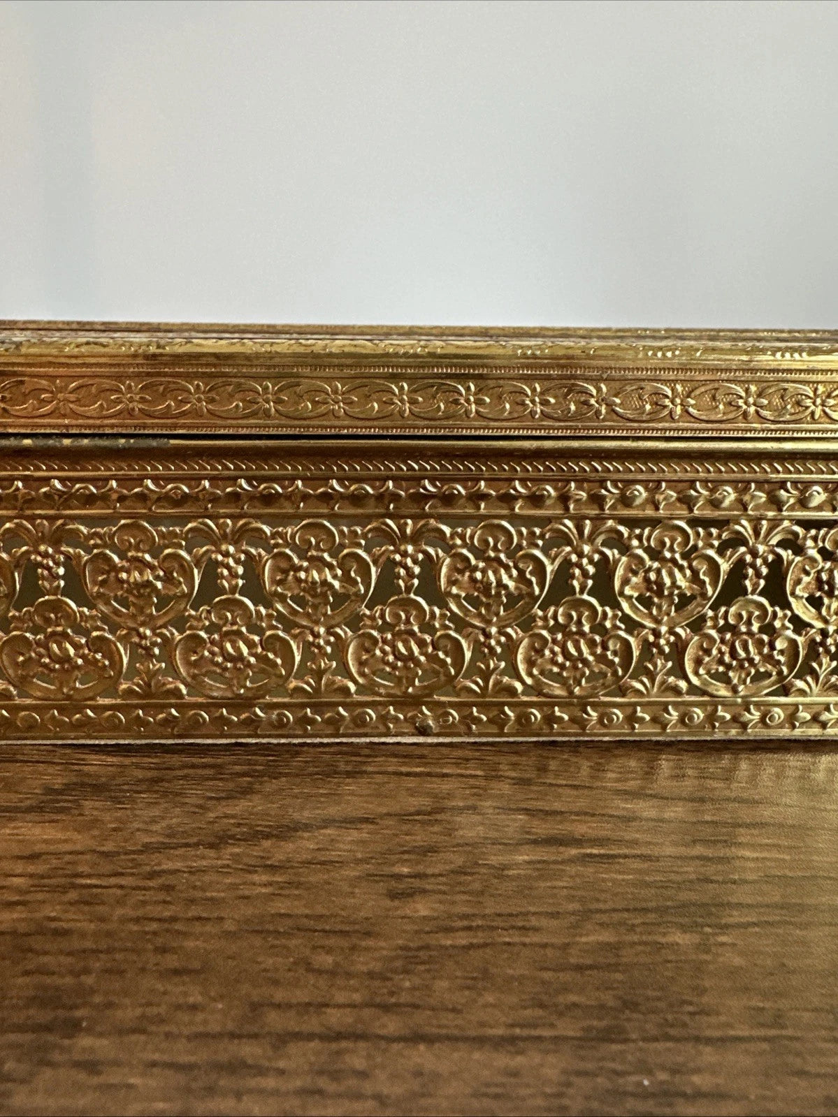 Vintage Ornate Hollywood Regency Floral Filigree Tissue Box MCM Metal Gold Retro | eBay