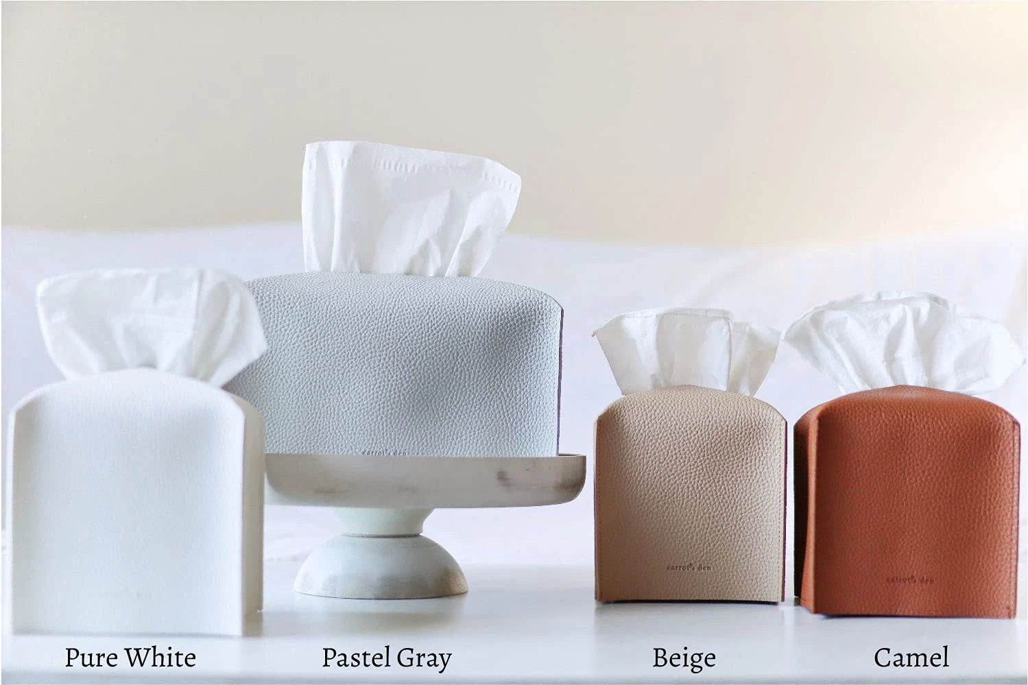 Tissue Box Cover Holder, Square with Bottom Belt by Carrot'S Den - PU Leather | eBay