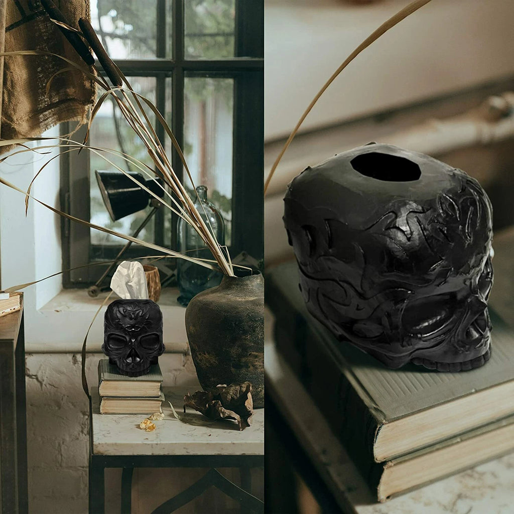 Tissue Box Cover Gothic Skull for Countertop, Modern, Vanity, Dresser, Organizer | eBay