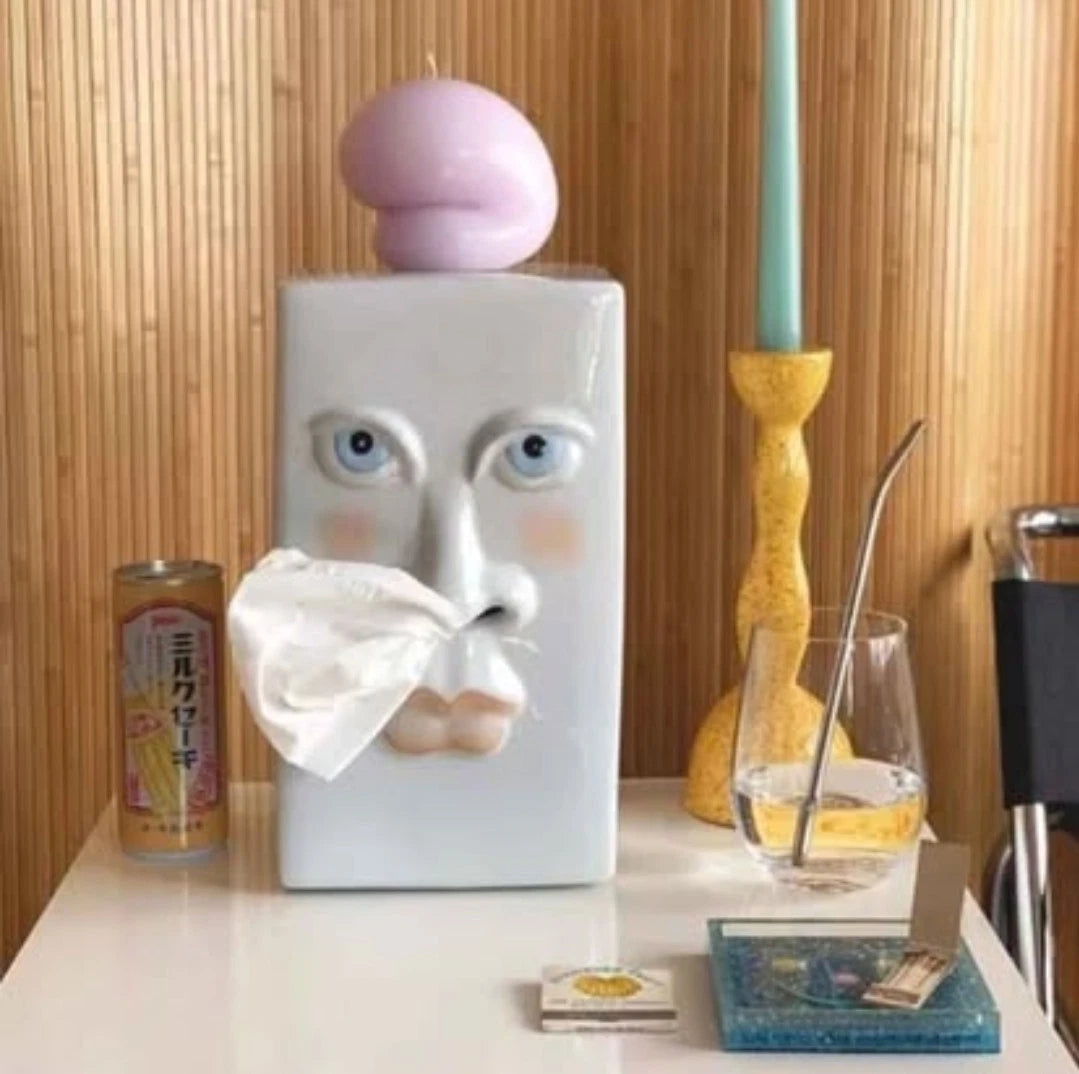 Porcelain Lady Face Tissue Box Cover Vintage 1980s | eBay