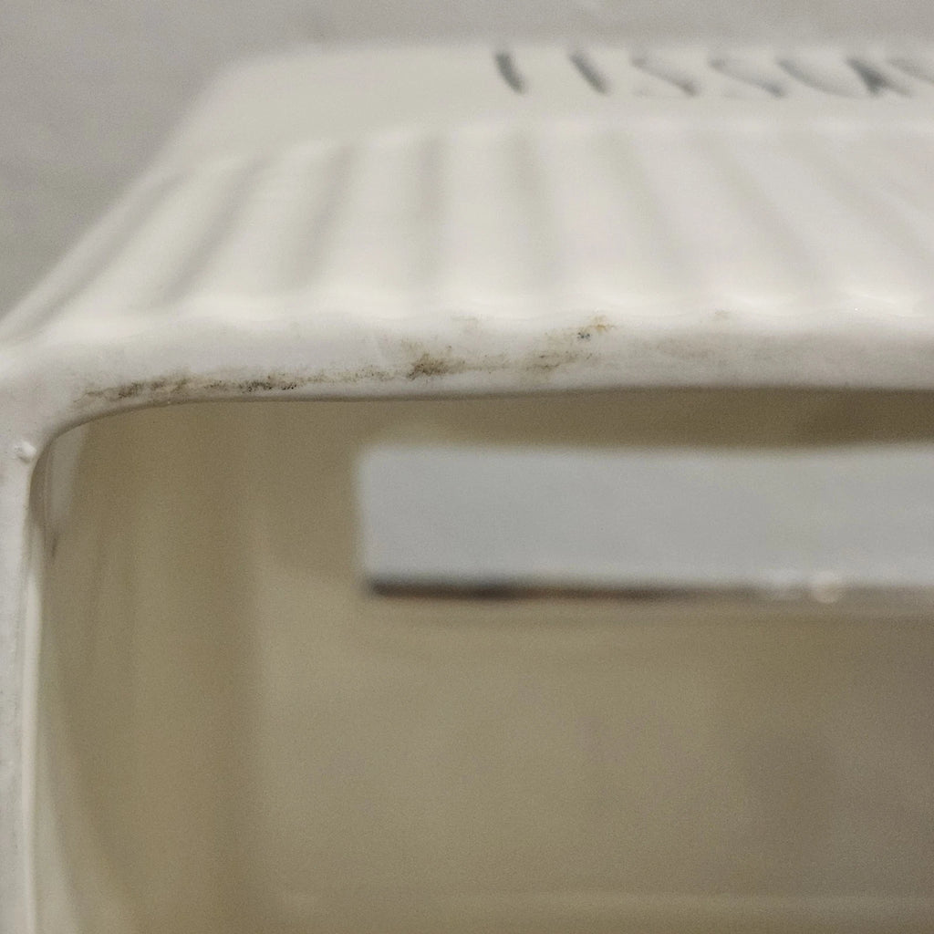 RAE DUNN Artisan Collection Heavy White Ceramic Ribbed Tissue Box Cover 6x6" | eBay