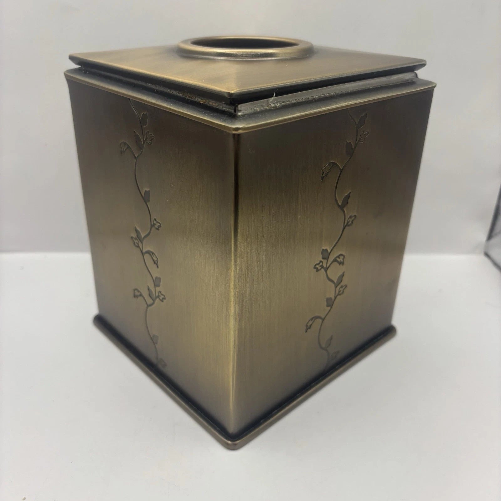Bronze Finish Tissue Box Cover Vintage Modern by Thomas O'Brien. Embossed vines | eBay