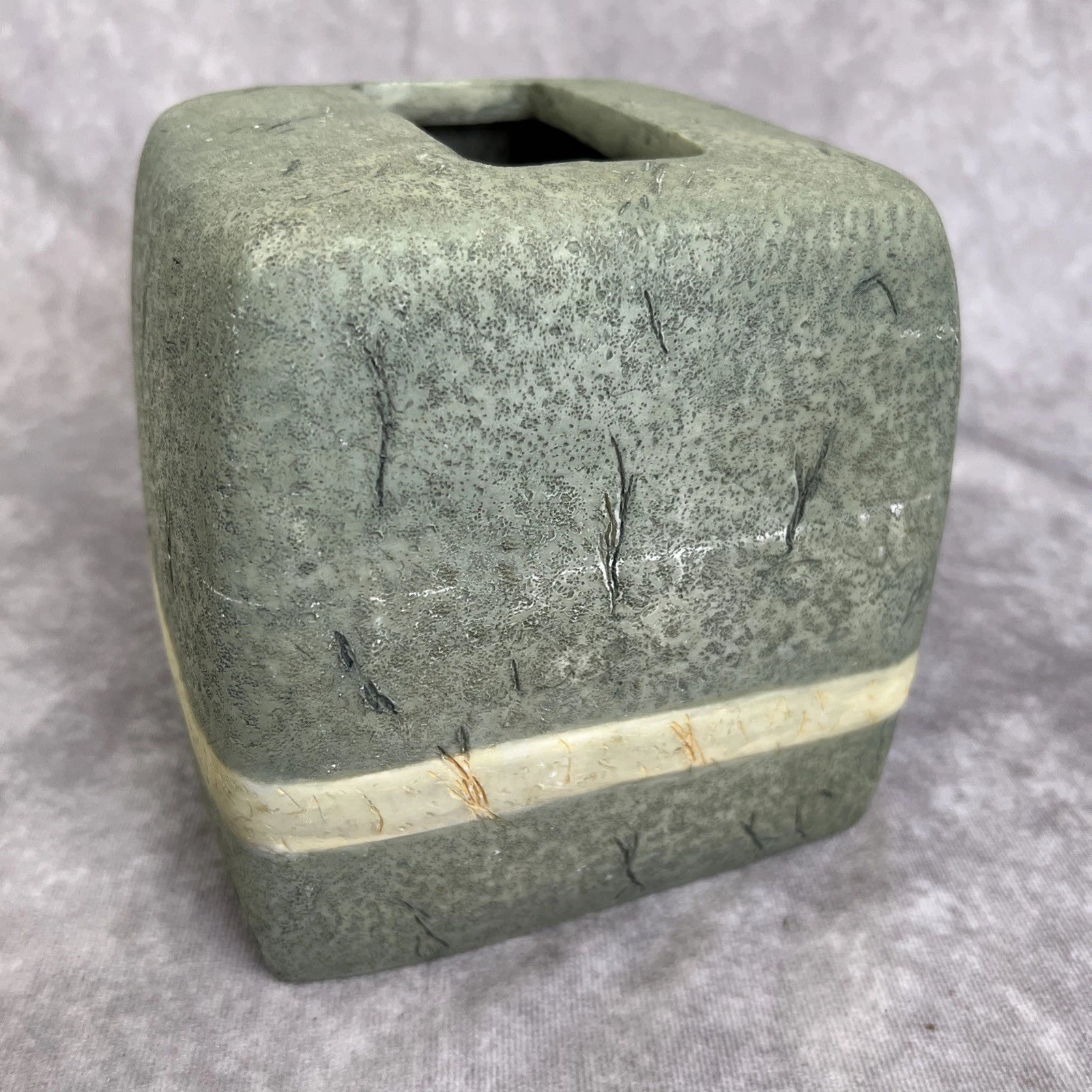 Wamsutta Bauhaus Slate Tissue Box Holder & Soap Dish Set Vintage | eBay