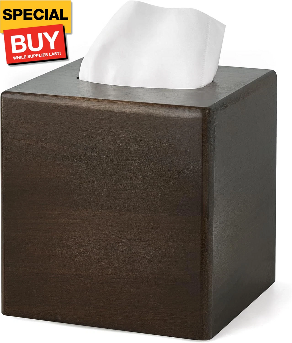 Tissue Box Cover Square Open-Bottom Wood Tissue Box Holder Decorative Facial Cub | eBay