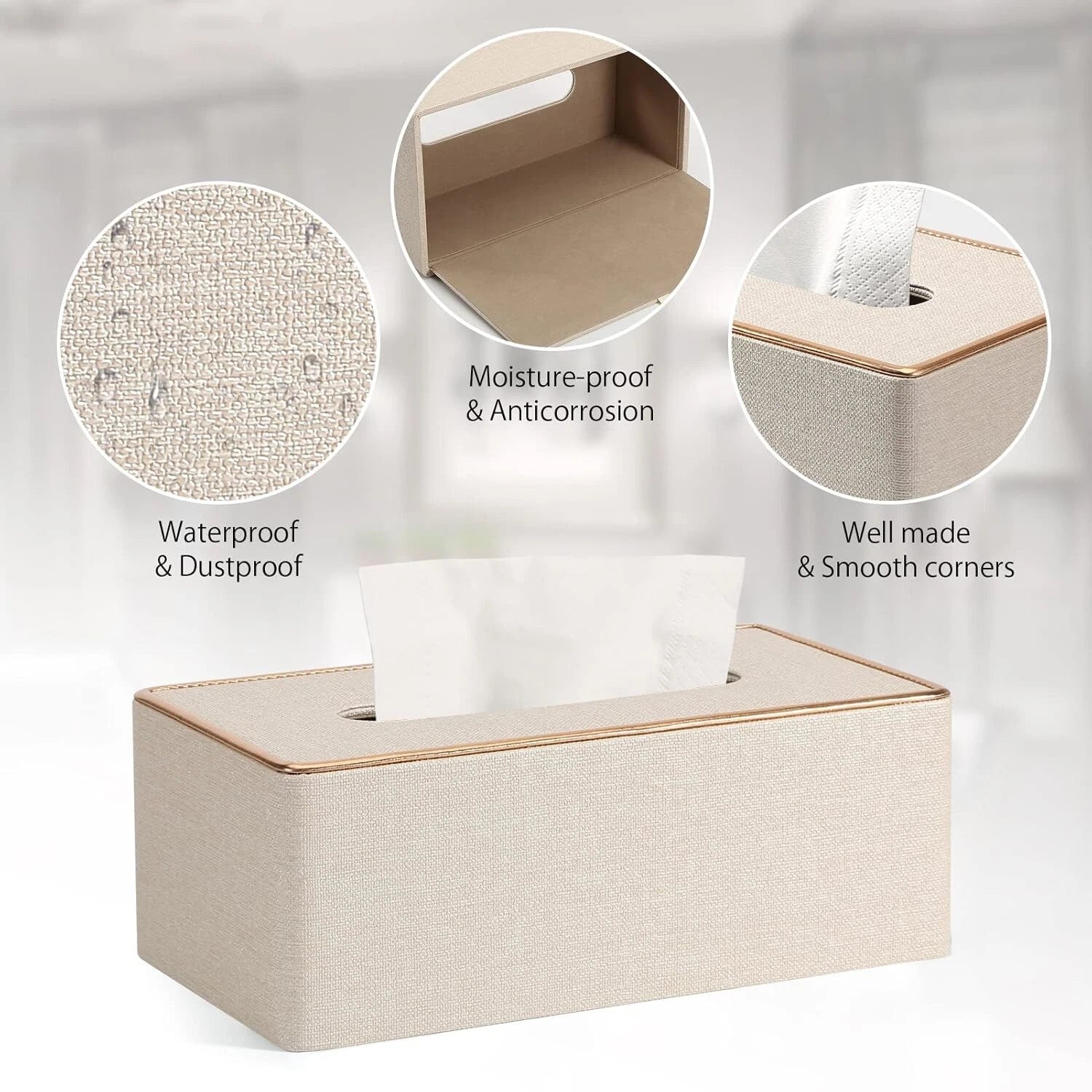 Tissue Box Cover, PU Leather Tissue Box Holder Rectangular Kleenex Box Cover | eBay