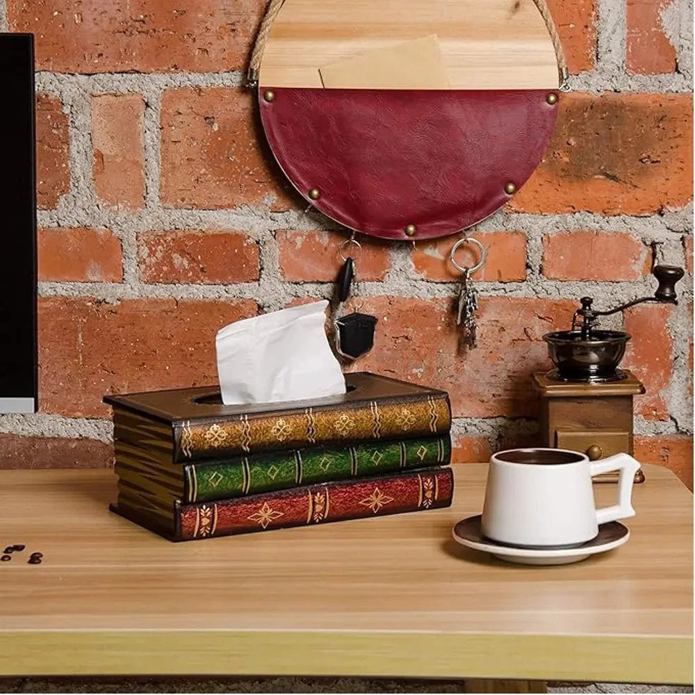 Classical Wooden Antique Book Tissue Box Cover Rectangular Tissue box (Gold-top) | eBay