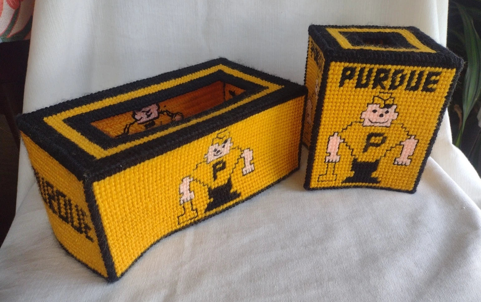 Pair of Vintage Purdue Boilermakers Homemade Tissue Box Covers | eBay
