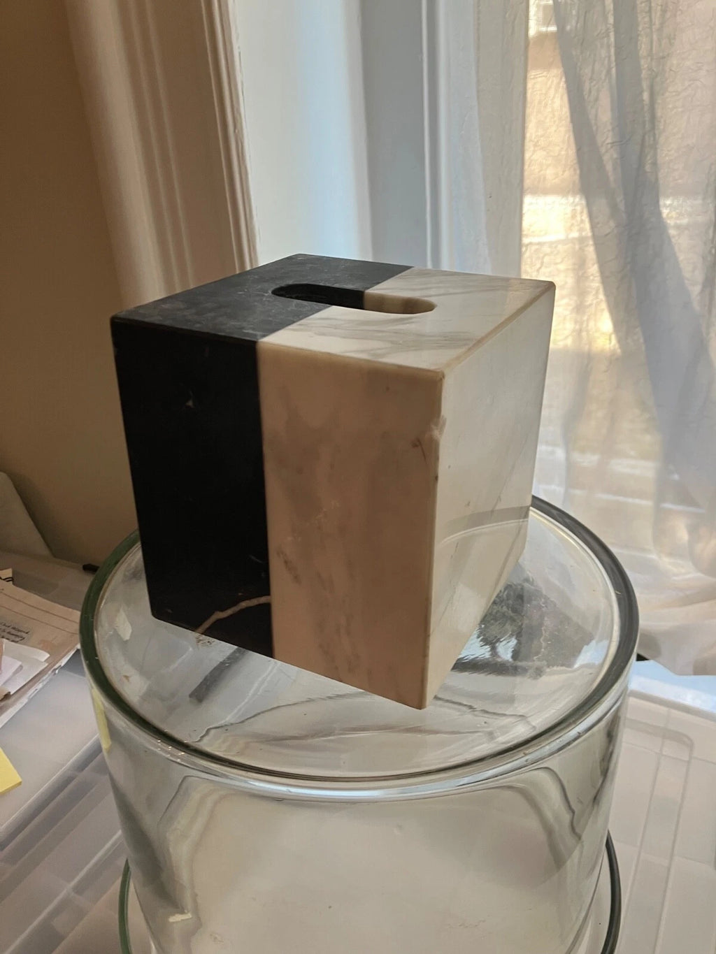 Jonathan Adler Black and White Marbe Tissue Box Cover | eBay