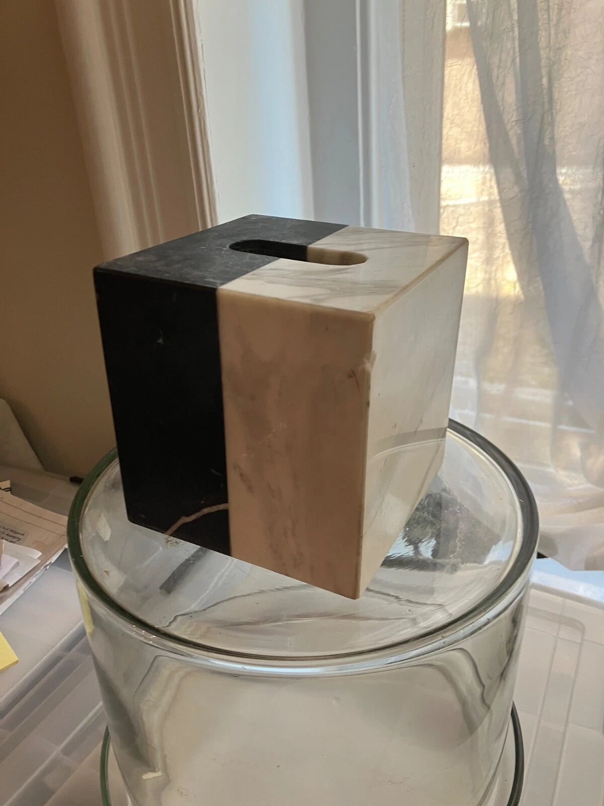 Jonathan Adler Black and White Marbe Tissue Box Cover | eBay