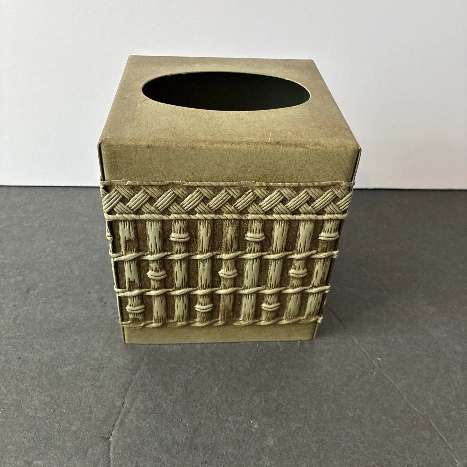 Bamboo Look Metal Tissue Cover. 4.5” Square, Approximately 5” Tall. | eBay