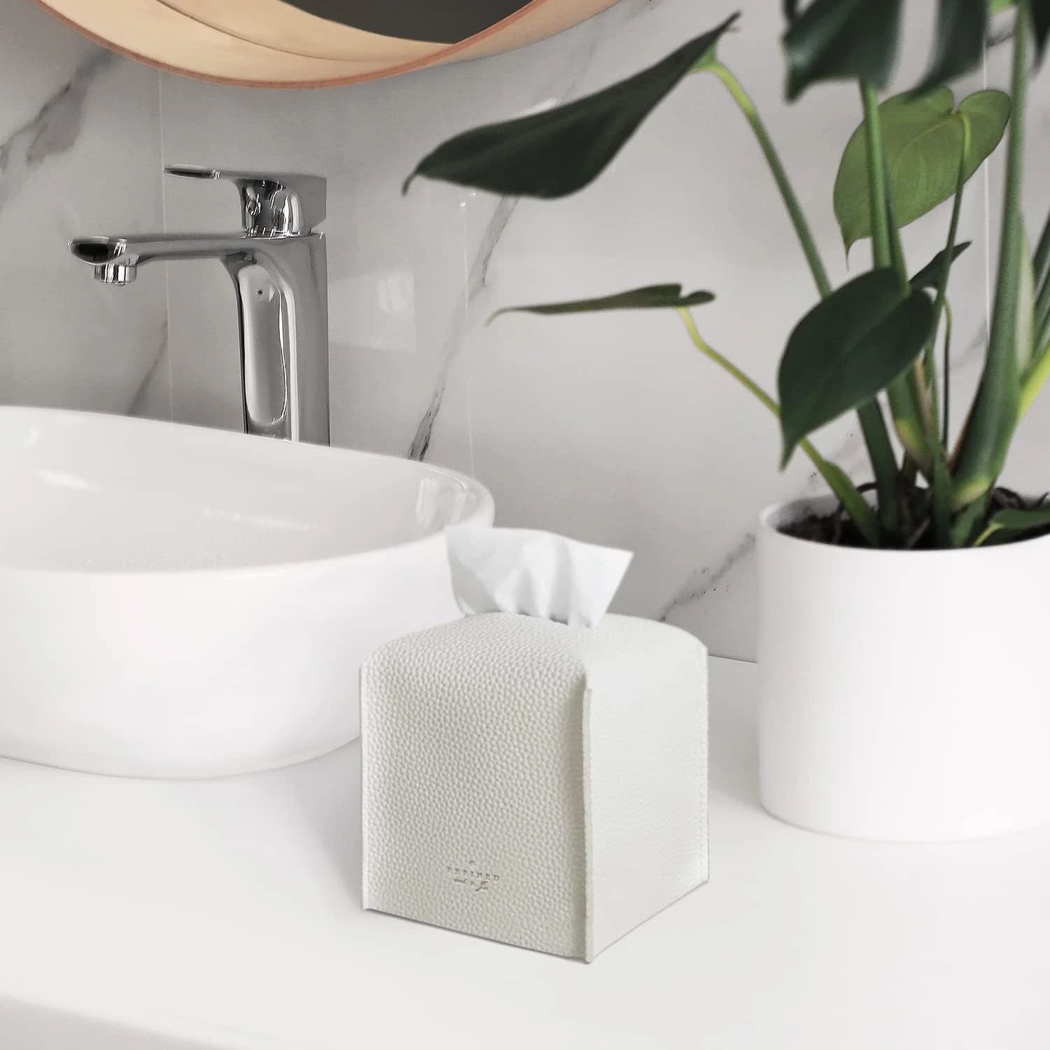 Carrotez Tissue Box Cover, Refined Modern PU Leather Square Holder - Decorative | eBay