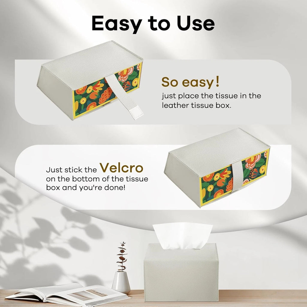 Tissue Box Cover Holder Compatible with Kleenex Disposable Paper Cream-1 Pack | eBay