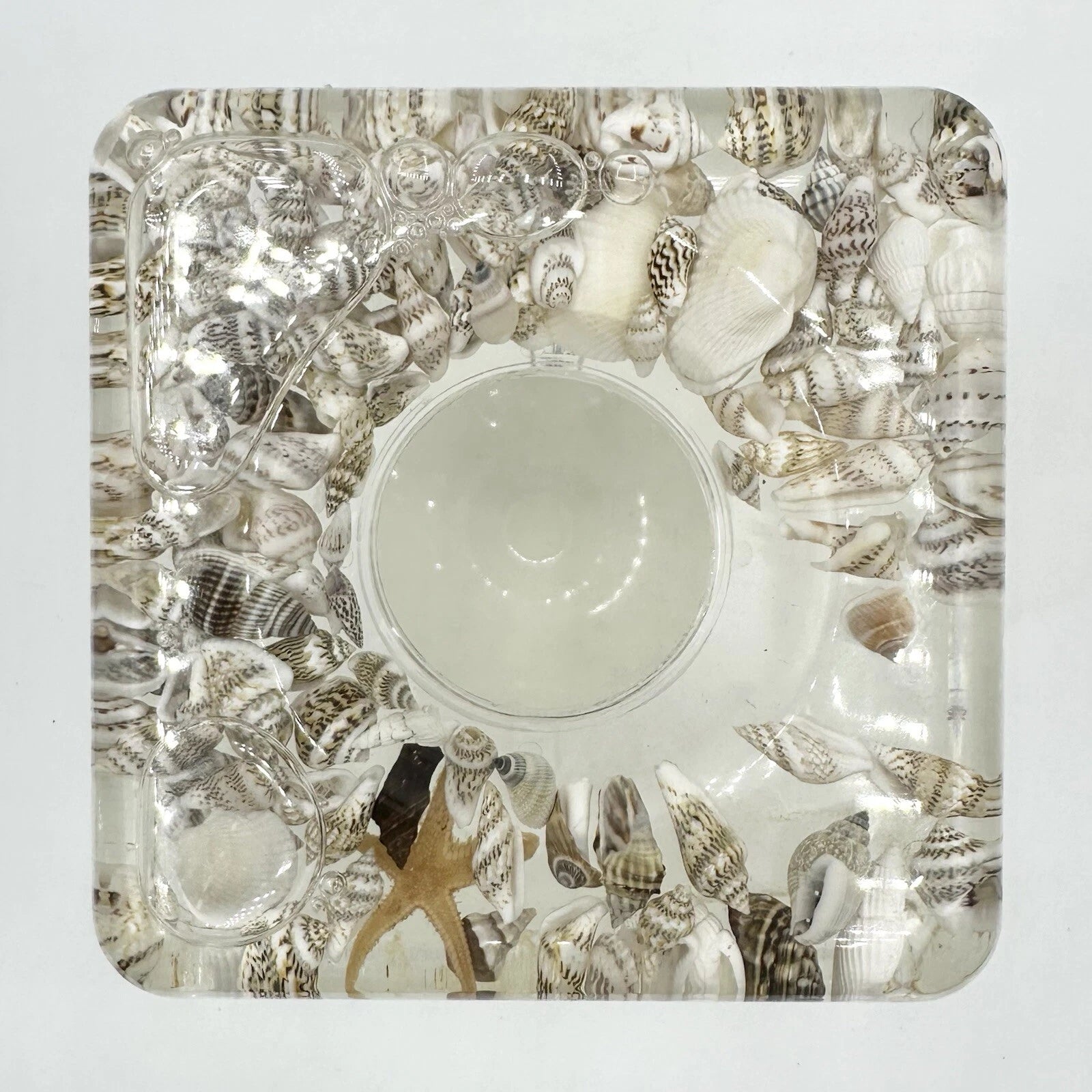Acrylic Lucite Square Tissue Holder Floating Seashells Shells Vintage Box Cover | eBay
