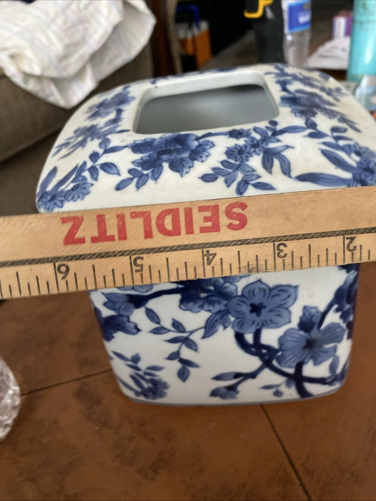 Tissue Box Cover Vintage Ceramic Blue & White Floral Chinoiserie | eBay