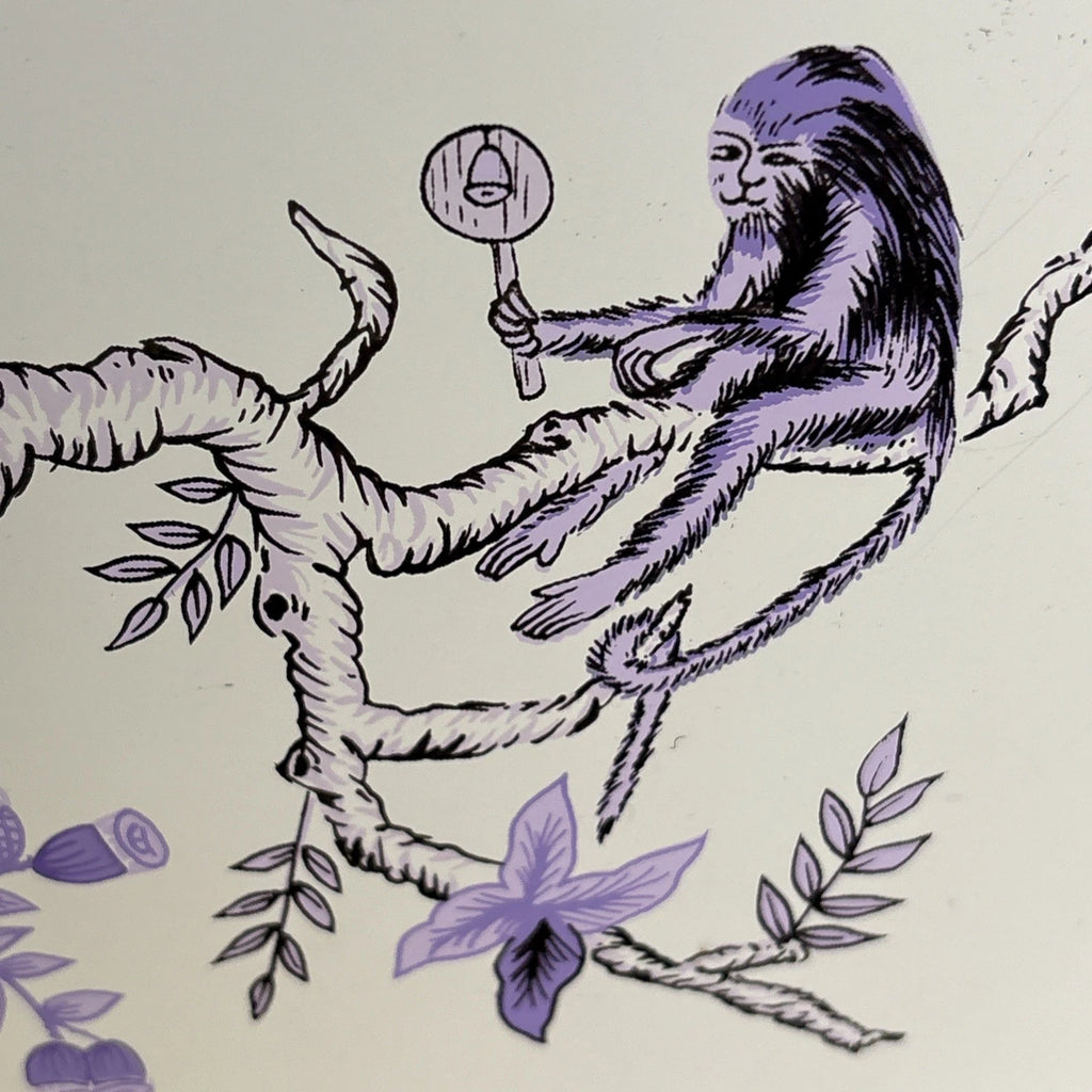 Wooden Tissue Box Cover Asian Inspired Floral Acrobat Men Monkey Lilac Purple | eBay